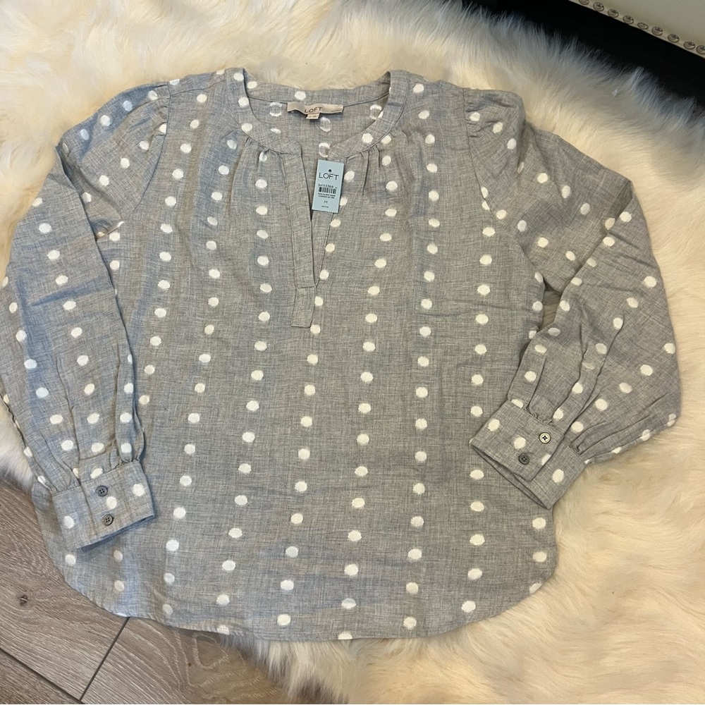 Loft gray blouse